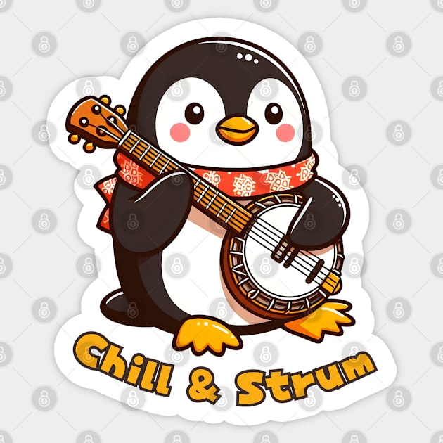 Banjo penguin Sticker by Japanese Fever